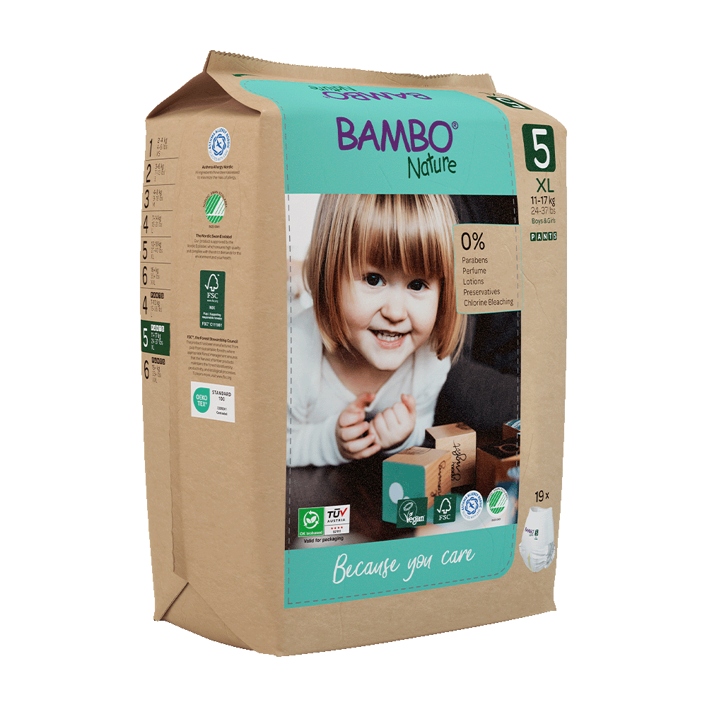 Bambo Nature hlačne pleničke velikost 5 (11-17 kg), 19 kom